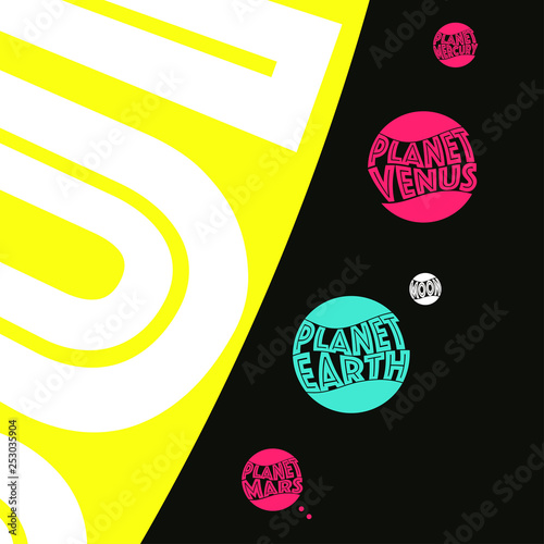 Graphic Inner Solar System Planets Size Ratio In Pop Colors