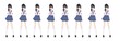 © ApoevArt - Anime manga schoolgirl in sailor suit, blue skirt