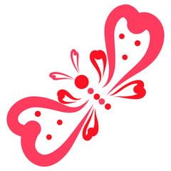 Wall Mural - Cute and funny butterfly from the hearts, like a decorative bow