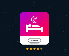 Wall Mural - Hotel apartment sign icon. Travel rest place. Sleeper symbol. Web or internet icon design. Rating stars. Just click button. Vector