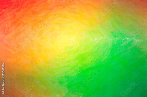 Abstract illustration of green, red, yellow Wax Crayon background