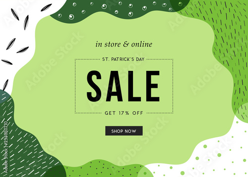 St Patrick S Day Sale Banner With Stylish Background For Social
