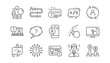 © blankstock - UX line icons. AB testing, Journey path map and Question mark. Quiz test linear icon set.  Vector