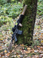 The Black Rifle In The Fall Forest