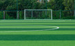 soccer goal on a grass soccer field
