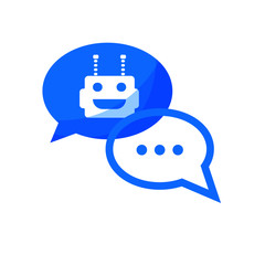 Chatbot concept. Flat design avatar bot. Chat with robot and human. Vector illustration. Isolated.