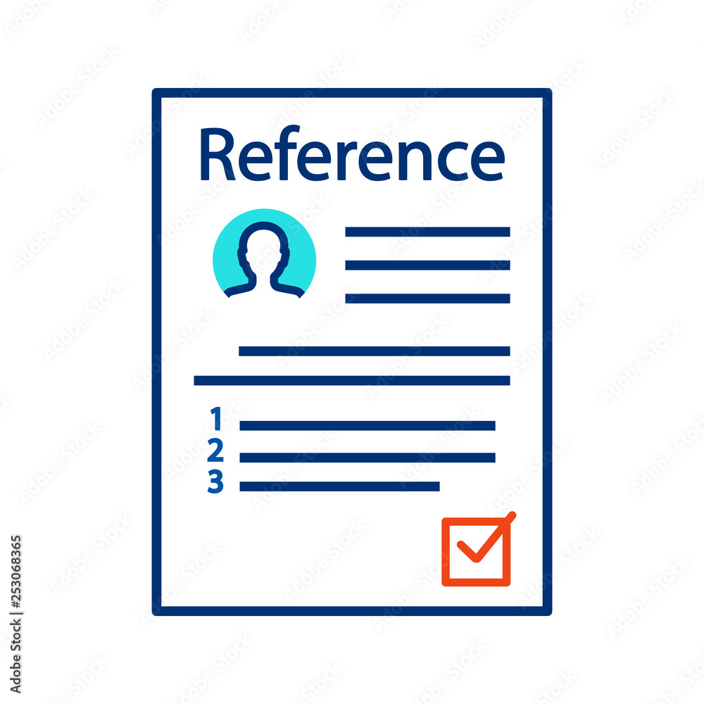 Reference letter color icon Stock Vector | Adobe Stock