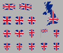 UK Flag Icon Set, British National Flag Icons, Flag Of United Kingdom - Union Jack