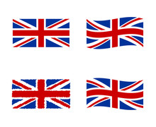 United Kingdom Flag, National Symbol Of The Great Britain - Union Jack, UK Flag Set