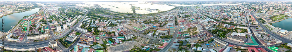 Panoramic view of Kazan. SunSet, Russia.. - obrazy, fototapety, plakaty 