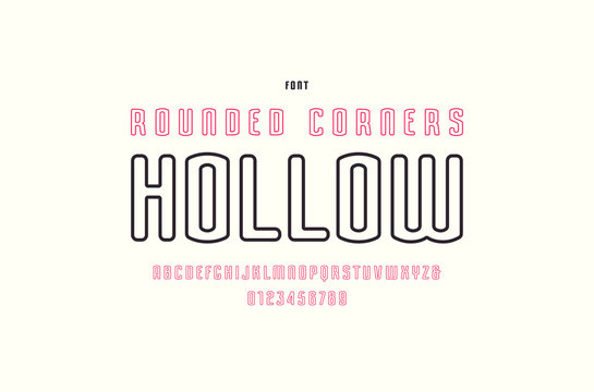 Hollow sans serif font with rounded corners