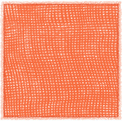 Wall Mural - Table napkin with woven grunge striped checkered pattern and fringe in orange colors