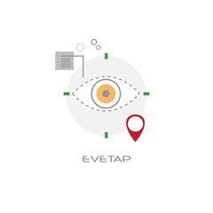 Poster - eyetap front eye camera device vision concept line style white background