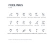 © CoolVectorStock - simple set of feelings vector line icons. contains such icons as ecstatic human, emotional human, energized human, excited exhausted fantastic fat free fresh and more. editable pixel perfect.