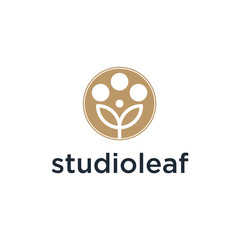 Poster - studio leaf icon, photography camera concept logo design inspiration