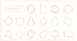 © Natalia - Vector illustration of gold segments frames set on white background. Geometric polyhedron thin line frames collection best for wedding invitation, greeting cards, logo, elements for web banner.