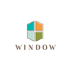 Aufkleber - window icon. Business icon for the company. Logo for Building / Industry . Abstract symbol of window. Vector illustration.