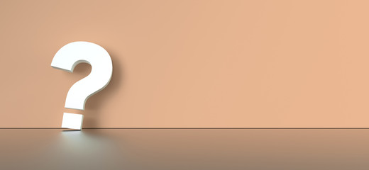 Poster - colored question mark background concept. 3D Rendering.