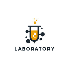 Aufkleber - science lab logo, illustration of atomic nucleus logo design inspiration
