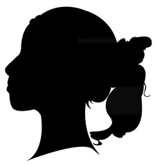 Canvas Print - a girl head silhouette vector