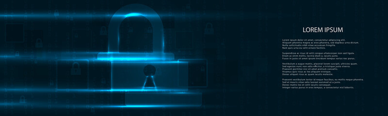 Poster - Cyber security concept on dark background, abstract digital internet. Abstract background technology.Vector illustration