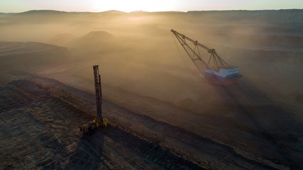 Wall Mural - Coal mining in open pit