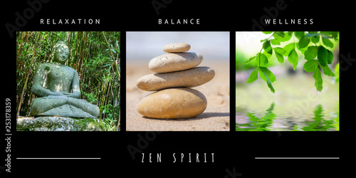 Cuadros en Lienzo Spa zen theme photo collage composed of different images
