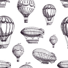 Seamless Background Of Airships