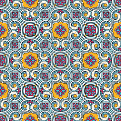 vintage blue and yellow pattern