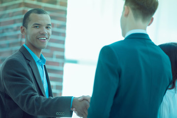 Wall Mural - closeup.welcome and handshake of business partners