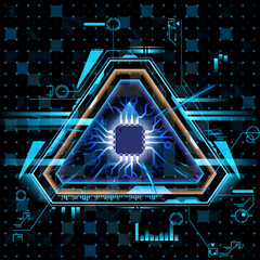 Leinwandbilder - Abstract Artistic 3d Illustration Of A Multicolored Digital Processor Artwork On A Colorful Technological Background