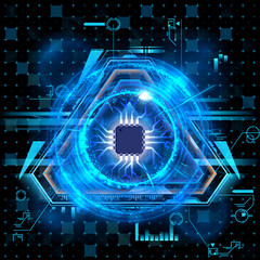 Leinwandbilder - Artistic Digital 3d Illustration Of A Processor Artwork On A Colorful Modern Background