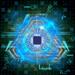Leinwandbilder - Abstract Artistic 3d Illustration Of A Multicolored Digital Processor Artwork On A Colorful Modern Background