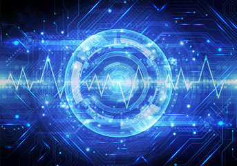 Leinwandbilder - Abstract Unique 3d Illustration Of A Smooth Pulse Lines In A Modern Technological Background