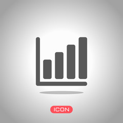 Poster - Growing graph line icon. Icon under spotlight. Gray background