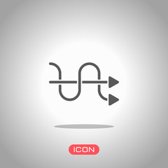 Poster - crossed arrows. simple silhouette. icon under spotlight. gray background