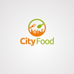 city food logo vector, icon, element, and template for company