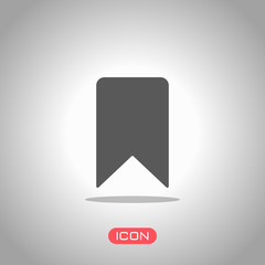 Poster - simple bookmark icon. Icon under spotlight. Gray background