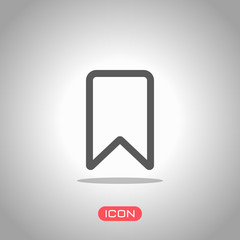 Poster - simple outline bookmark. Icon under spotlight. Gray background