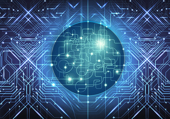 Leinwandbilder - Artistic Abstract 3d Illustration Of A Technological Board As A Futuristic Background