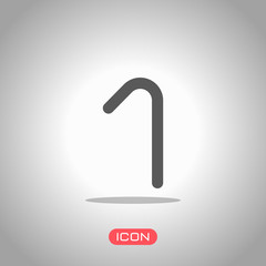 Poster - Number one, numeral, simple letter. Icon under spotlight. Gray background