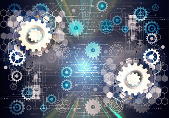 Leinwandbilder - Abstract Artistic Colorful Modern Technological Artwork Background