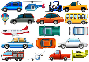 Poster - Set of transportation vehicle