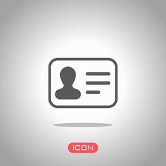 Poster - Identification card icon. ID profile. Icon under spotlight. Gray background