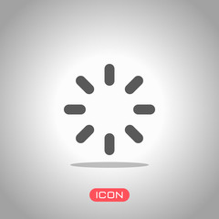 Poster - Loading or wait icon. Icon under spotlight. Gray background