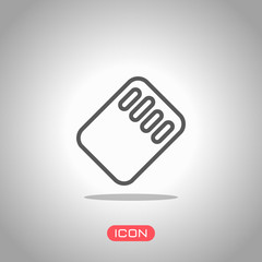 Fototapete - Memory card, micro sd, linear outline technology icon. Icon under spotlight. Gray background