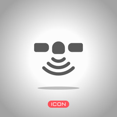 Poster - satellite of gps or internet technology, icon. icon under spotlight. gray background