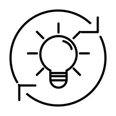 Sticker - light bulb idea cartoon