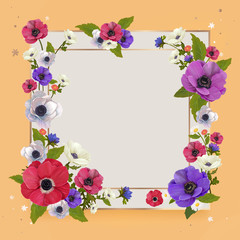 Wall Mural - Floral mockup frame illustration