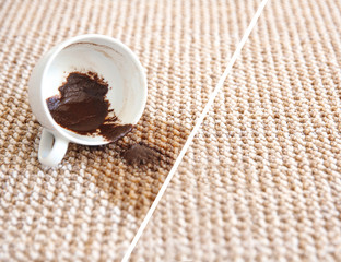 Canvas Print - Spilled coffee on carpet